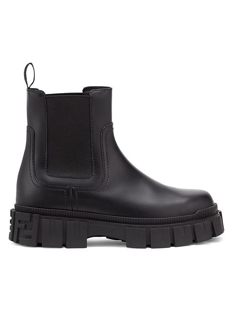 fendi force black leather chelsea boots|FENDI Force leather Chelsea boots .